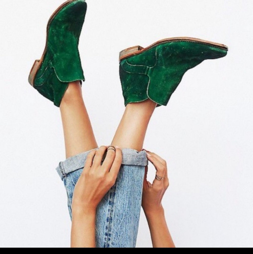 Free People Summit green boots